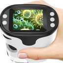 1000X Handheld Microscope for Kids 4K 2.0" Screen Rechargeable Mini Pocket Digital Microscopes w/Slides Kit Portable Edu Gift Age 4-6 8-12 Children Students (White)