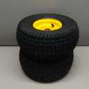 (2 Pack) MAXROLLORS 15x6.00-6 Tubeless Front Tires and Wheels, 3" Offset Hub, Compatible with 100 and D100 Series John Deere Riding Mowers, 3/4" Bearings, 4-Ply (15x6-6)