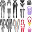 Sexy Lingerie For Women Sheer High Elasticity Bodystocking Bodysuit For Women One Size Fits 80-150lb (Welcomed Set 12 Packs)