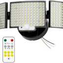 NACINIC Motion Sensor Outdoor Light Hardwired, 45W 7500LM Security Flood Lights Motion Detector Dusk to Dawn Light, IP65 Waterproof, 220 LEDs Floodlight with Remote Control for Garage, Yard, Porch