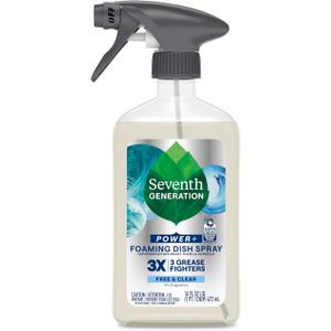 Seventh Generation Foaming Dish Spray, 3X Grease Fighters, Free & Clear, 16 Fl. Oz.