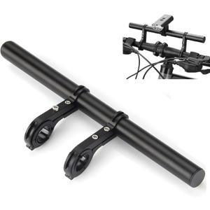 Bike Bicycle Double Handlebar Extender Extension,11.8"(30 cm) Aluminum alloy Super Long Bracket AccessoriesFor Bike Mounts,Extender Bars, Headlights,Light Lamp,Phone Mount,For 31.8mm/25.4mm Caliber