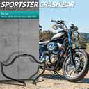 MoKitDora Crash Bar Highway Meathook Engine Guard for Harley Sportster 2004-2015 1200 883, Black