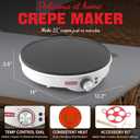 SugarWhisk Crepe Maker Electric, Crepe Pan 12 Inch with 5 X 4 Silicone Molds, Pancake Maker Machine for Pancakes & Tortilla & Fried Eggs, Batter Spreader & Spatula Included, White