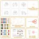 BEUNITONE Books Flowers Embroidery Kit, 6PC Literary Themed Cross Stitch Set for Book Lovers, Reading Hobby DIY Craft, Unique Home Decor Gift Idea