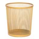 SHS Round Mesh Stainless Steel Wastebasket Trash Can Recycling Bin for Home, Office, Bathroom, Bedroom & Kitchen, 3.5 Gallon / 12L, 11 Height x 10 Diameter Garbage Can (Gold)