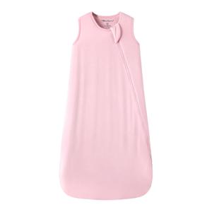 Mosebears Unisex Baby Sleep Sack 1.0 TOG, Supersoft Rayon Made from Bamboo Wearable Blanket with 2-Way Zipper (Blush,0-6 Months)