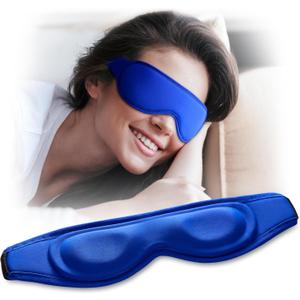 Contoured Cooling Gel Eye Mask: Ice Cold Compress for Puffy Eyes, Dark Circles, Sinus Pain & Surgery Relief, Reusable Therapy, Fits All Head Sizes, Daily Eye Care, Relaxation Beauty Gift, Blue (1 Count (Pack of 1))