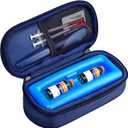 Cruxer Insulin Vial Cooler Travel Case for Diabetes,Portable Refrigerated Medicine Organizer with Ice Brick, Small Bottle Protector Bag for Keeping Medication Cool During Travel