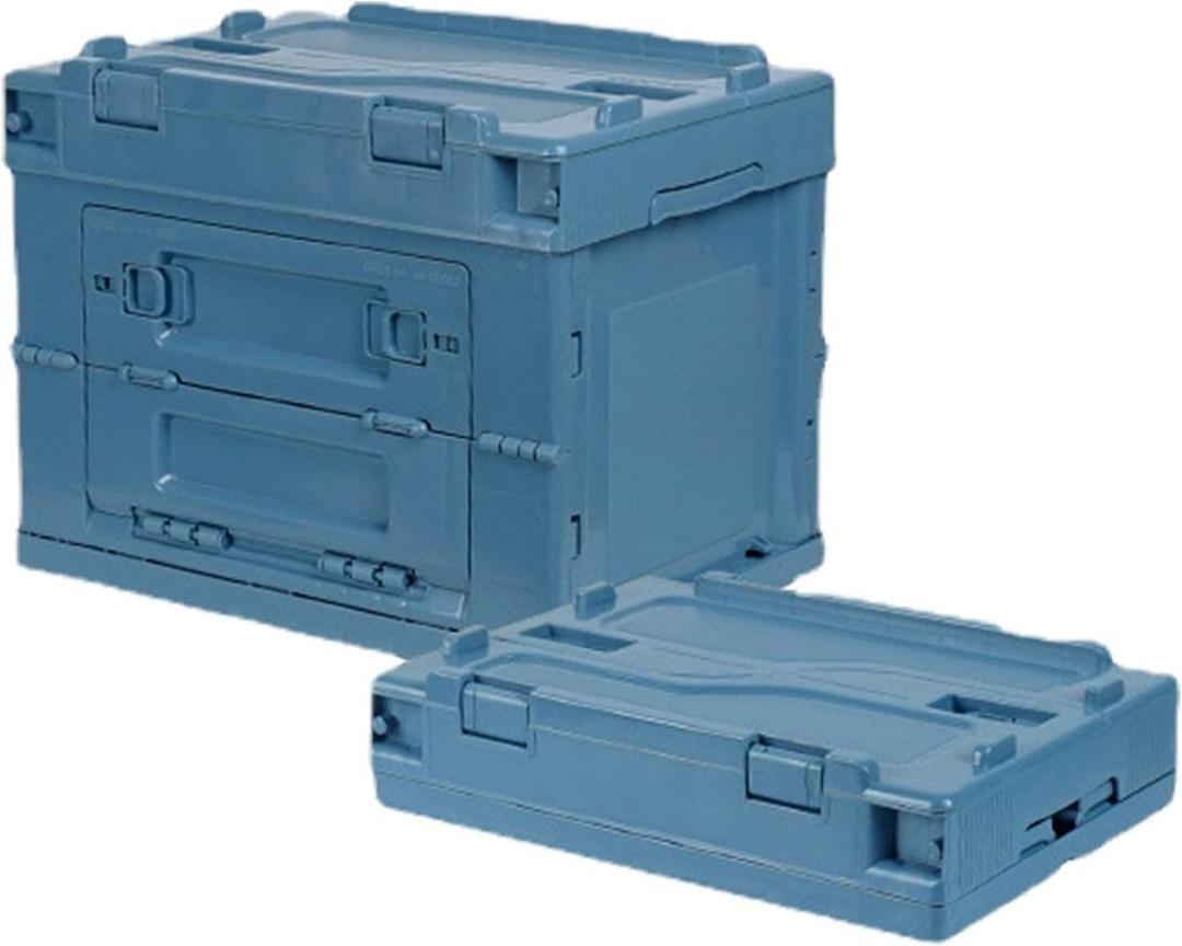 50L Automotive SUV Car Organizer for Storage | Folding PP Stackable Utility Crates Suitable for Any Car SUV Mini-Van (Color : Blue)