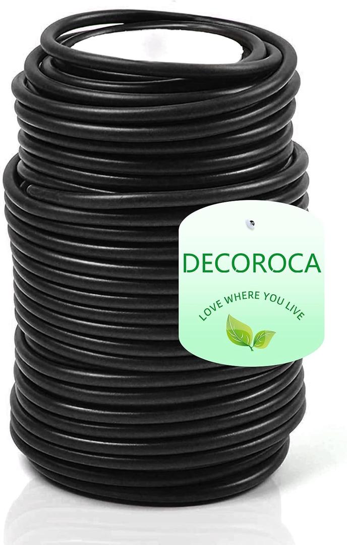 Decoroca Soft Plant Ties for Support - 65.6' Reusable Waterproof Plant Wire, Garden Twist, Office Organization and Decoration Binding1pc/Black