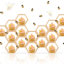 FairySandy 12 Pcs Mini Honeycomb Cupcake Stand Cake Farmhouse Hexagon Display Holder Hexagonal Wood Cupcake Stand Floating Table Sign with 50 Tiny Wooden Bee for Baby Shower (Wood Color)
