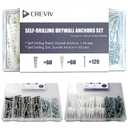 Self-Drilling Drywall Anchors Kit 240pcs - Heavy Duty Metal & Plastic Wall Anchors with Screws, No Pre-Drilling for Gypsum, Concrete, Brick - Holds 75lbs, TV Mounting, Shelves, Artwork