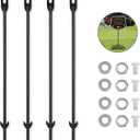 4 Pack Stakes for Yard Signs, Metal Black Stakes for Ground Lawn, 16.5" Long 0.3 Inch Thickness, Easy Install
