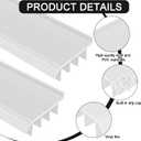 2 Pcs 4 Feet White Vinyl Door Bottom Seal Door Sweep with Drip Cap