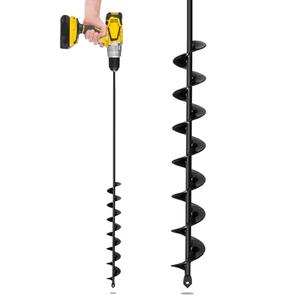 2”x32“ Auger Drill Bit for Planting, Heavy-Duty Planting Auger for Bulbs, Post Hole Digger for 3/ 8”Hex Drive Drill