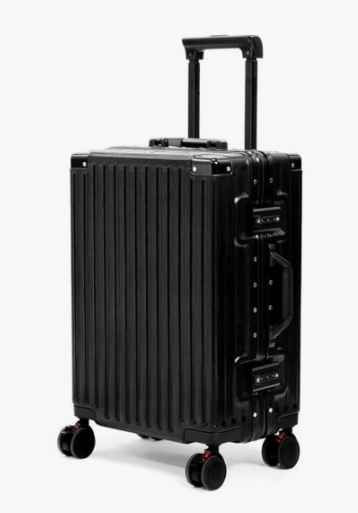 VentureVault Carry On Luggage 22x14x9 Airline Approved, Zipper less Luggage Carry On, Hard Shell Suitcases with TSA Lock, Lightweight Carry On Suitcases with Aluminum Frame (Black, 20inch)