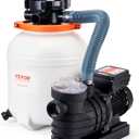 VEVOR 12-inch Sand Filter Pump for Above Ground, Digital Programmer Timer, 3000GPH, 1/2 HP Pool Pumps System & Filters Combo Set with 6-Way Multi-Port Valve & Strainer Basket, Easy Installation (White)