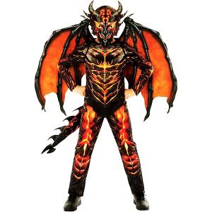 Morph Red Dragon Costume for Kids, Boys Halloween Dragon Costume with Wings, Fun Dress-Up for Parties and Events (Large)