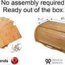 Large bread box bread basket wooden box storage boxes kitchen counter organizer, roll top breadbox. bread boxes for kitchen countertop. Bamboo wooden boxes. (Natural)