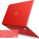 IBENZER Compatible with Old Version MacBook Air 13 Inch Case (2010-2017 Release). Models: A1466 / A1369, Plastic Hard Shell Case with Keyboard Cover for Mac Air 13, Red, A13RD+1 N