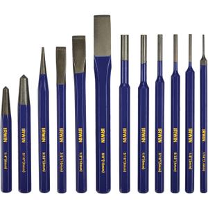IRWIN Chisel Set, Chisel and Punch, 12-Pack with Various Sizes, Tempered for Durability, Great for Woodworking (IRHT82529)