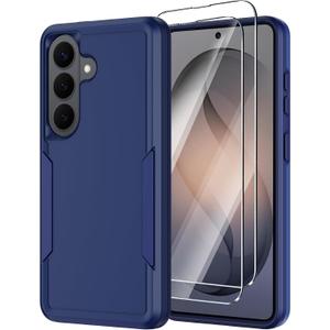 for Samsung Galaxy S26 Case with Screen Protector,Heavy Duty Military Grade Drop Protection Tough Cases,Dual-Layer Shock-Absorbing Dust Proof Rugged Durable Galaxy S 26 Cell Phone Cover 6.3" (Blue)