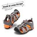 DREAM PAIRS Boys Girls Outdoor Summer Sport Athletic Sandals for Toddler/ Little/ Big Kid, Size 11 Little Kid, Dark/ Grey/ Orange, 170813-K