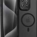 5 x WRJ Case for iPhone 15 Pro Max with Screen Protector, [Compatible with MagSafe][Full Camera Protection] Anti-Fingerprints Slim Translucent Matte Shockproof Phone Cover for Women Men-Black