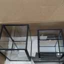 PHOSPHOR Glass Hurricane Candle Holder Set of 3 PCS Black Hurricane Candleholders for Wedding Party Holiday Birthday Home Decor Lanter