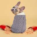 Small Dog Sweaters with Leash Hole Turtleneck Dog Sweaters Knitwear Boys Girls Warm Soft and High Stretch Pet Clothes for Fall WinterPet Shirts for Kitten Puppy Grey Small