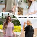 Siimcuzy 4 Pack Oversized Tshirts for Women, Loose Fit Crew Neck Summer Baggy Tops Workout Tees Plus Size T Shirts 1 Black 1 White 1 Dark Pink 1 Khaki, Medium