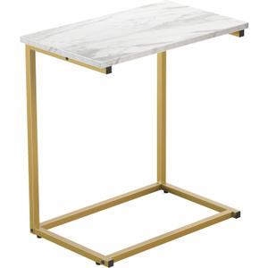 Pipishell C Shaped End Table 27 inches High, Side Table for Couch Slide Under, C Table Sofa Side End Table for Living Room (12.6D x 20.5W x 27.2H in, Metal)