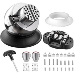 DZQ Ball Vise 3" Engraving Setting Tool 360Rotation Professional Ball Vise 36PCS Attachment Jewelry Engraving Block Tools Standard Block (Black)