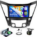 4GB+64GB, 8 Core Qualcomm Car Stereo Radio for Hyundai Sonata 2010-2015 Android 13 Wireless CarPlay Android Auto 9 Inch IPS Touchscreen GPS Navigation Bluetooth 5.1 DSP WiFi AHD Backup Camera SWC