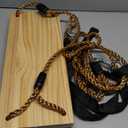 Wooden Swing Seat, Nostalgic Outdoor Wood Swing for Kids , Tree Straps Set Accessories for Backyard Patio Garden Playground, Height Adjustable (Raw wood)