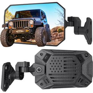 JOYTUTUS Wrangler Mirrors Doors Off Compatible with Wrangler TJ JK & Unlimited, Wrangler JK Side Mirrors for Wrangler 1997-2018, Wider View No Vibrate & Wobble (Patented), Does Not Fit on Doors (Black)