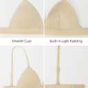 Organic Cotton Bra for Small Breasted Women, Wireless T-Shirt Bra, Seamless Padded Bra for Women (Beige, L)