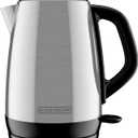 BLACK+DECKER 1.7L Cordless Electric Kettle, KE1700SD, Rapid Boil, Auto Shutoff, Stainless Steel (1.8 Quarts)