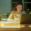 LED Note Board with Colors,Rechargeable Acrylic Dry-Erase Board, 8-Color Luminous Acrylic whiteboard Calendar, Art Board, Suitable for classrooms/Offices/Home Decoration/Gifts (Horizontal)