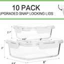 [10-Pack]Glass Meal Prep Containers with Lids, MCIRCO Glass Food Storage Containers with Snap Locking Lids, Airtight Lunch Containers, Microwave, Oven, Freezer and Dishwasher, White