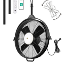 Orison 24.8'' Waterproof Outdoor Ceiling Fan, 6 Speed Ceiling Mounted Plug-In Cord Garage Fan with Remote&APP, 360-degree Manual Vertical Rotation, Hook hanging for Gazebo, Patio, Pergola (Black)
