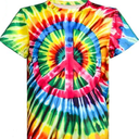 XonyiCos Boys Hippie Costume 60S 70s Colorful Tie Dye T-Shirt, Size S