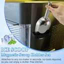 Ice Scoop with Magnetic Scoop Holder Compatible with GE Opal 2.0 Nugget Ice Makers, 9 In Low-Carbon Stainless Steel Alloy Scooper for Kitchen Refrigerator Accessory Pet Food Scooper(Black)