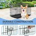 FDW 30 inch Dog Crate Dog Kennel Cage with Double Door Folding Metal Wire Dog Cage with Removable Tray&Divider Panel,Pet Crate for Medium Dogs,Black