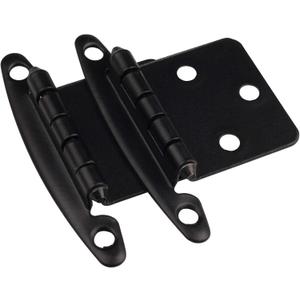 DecoBasics (25 Pairs Pack/50 Pcs) Matte Black, Non Self Closing/Free Swinging Variable Overlay Flush Cabinet Hinge