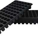 Deep 72 Cell Seedling Trays, Thick Durable 72 Cell Plug Tray Big Cell Seed Trays for 1020 Flat Trays Germination (10-Pack, 21.25"11", 2.36" Height, High) (Black)