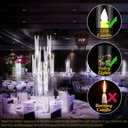 10 Arm Acrylic Candelabra Centerpieces for Wedding Tables, Floor Clear Tall Candlesticks Holder with Removable Lampshade for Birthday Party Home Decoration, Fit 0.82" LED Candles(37.7Inches)