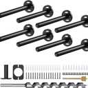 8pcs Wall Shelf Brackets Heavy Duty Floating Shelf Bracket Hidden,Invisible Black Shelving Brackets Decorative Floating Shelf Hardware Heavy Duty,Metal Shelf Support Bracket (6 inch--8pcs)