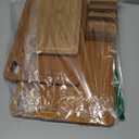 Astercook Deep-Carbonized Bamboo Cutting Boards for Kitchen with Wood Storage Stand, Reversible Charcuterie & Chopping Boards with Juice Grooves and Easy-Grip Handles, Mothers Day Gifts